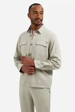 Wehkamp No Excess overshirt met linnen lichtkaki aanbieding