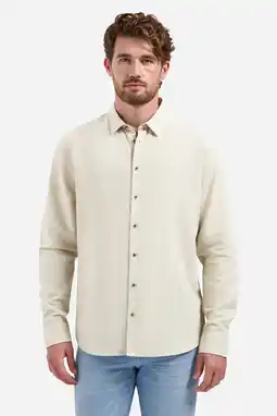 Wehkamp No Excess regular casual overhemd met linnen beige aanbieding