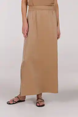 Wehkamp JANSEN Amsterdam satijnen maxi rok camel aanbieding