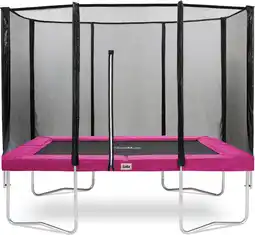 Bol.com Salta Combo - 305 x 214 cm - Rechthoekige trampoline met veiligheidsnet - Stevig frame - Roze aanbieding