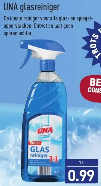 ALDI UNA glasreiniger 1L aanbieding