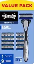 Bol.com Wilkinson - Sword - Hydro 3 - Scheermes - Met 9 Mesjes aanbieding