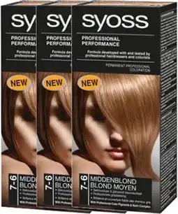 Bol.com Syoss - Haarverf - 7_6 - Middenblond - 115ml x 3 aanbieding