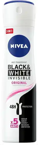 Bol.com NIVEA Deodorant Spray Invisible For Black & White Clear - 150 ml aanbieding