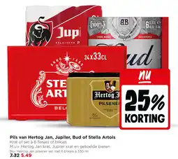 Jumbo Pils van hertog jan, jupiler, bud of stella artois aanbieding