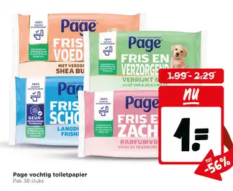 Page vochtig toiletpapier