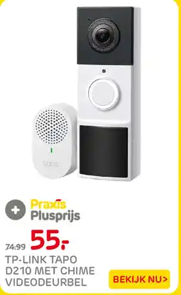 Praxis Tp-Link Tapo D210 met Chime Videodeurbel aanbieding