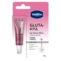 Kruidvat Vaseline Gluta-Hya Rosy Pink Lip Serum Gloss aanbieding