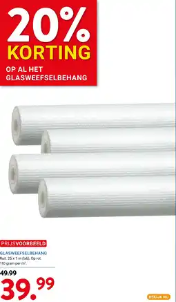 Kluswijs GLASWEEFSELBEHANG aanbieding