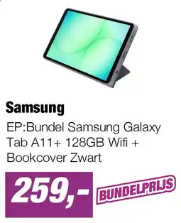 EP EP:Bundel Samsung Galaxy Tab A11+ 128GB Wifi + Bookcover Zwart aanbieding