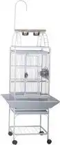 Bol.com Strong Papegaaienkooi Villa Helios 46x46x149 cm zilverwit 93082 aanbieding