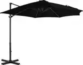 Bol.com vidaXL - Zweefparasol - met - aluminium - paal - 350 - cm - zwart aanbieding