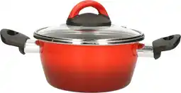 Bol.com Magefesa kookpan Cuenca - rvs - met glazen deksel - rood - Dia 16 cm - 1 liter inhoud aanbieding