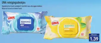 ALDI UNA reinigingsdoekjes 80 stuks aanbieding