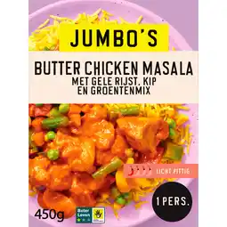 Jumbo Jumbo's Vriesverse Maaltijd Butter Chicken Masala 450 g aanbieding