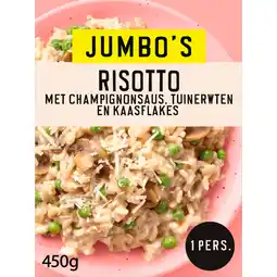 Jumbo Jumbo's Vriesverse Maaltijd Risotto Champignons 450 g aanbieding