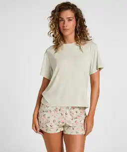 Hunkemoller Hunkemöller Pyjama Set Daisy Groen aanbieding