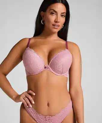 Hunkemoller Hunkemöller Voorgevormde push-up beugel bh Marine Roze aanbieding