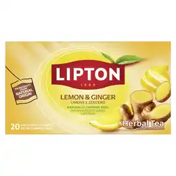 Jumbo Lipton Lemon & Ginger 20 stuks aanbieding