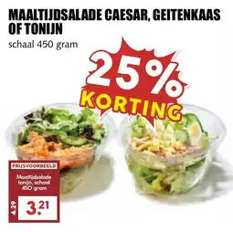 De Boerenschuur maaltijdsalade caesar, geitenkaas of tonijn aanbieding