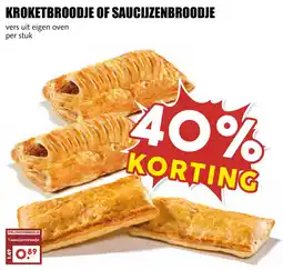 De Boerenschuur kroketbroodje of saucijzenbroodje aanbieding