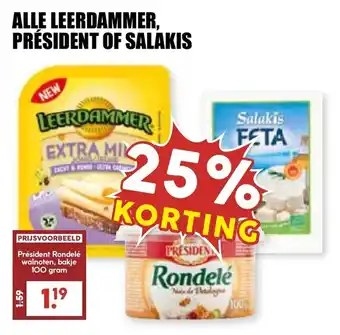 Alle leerdammer, président of salakis