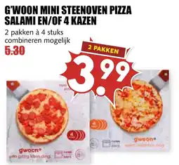 De Boerenschuur G'woon mini steenoven pizza salami en/of 4 kazen aanbieding