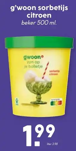 De Boerenschuur g'woon sorbetijs citroen aanbieding
