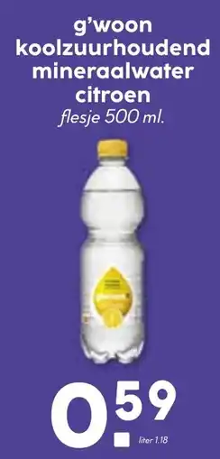 De Boerenschuur G'woon koolzuurhoudend mineraalwater citroen aanbieding