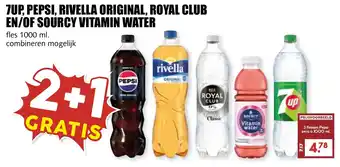 7up, pepsi, rivella original, royal club en/of sourcy vitamin water