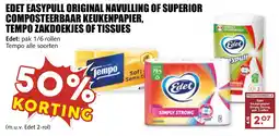 De Boerenschuur Edet EasyPull Original Navulling of Superior Composteerbaar Keukenpapier, Tempo Zakdoekjes of Tissues aanbieding