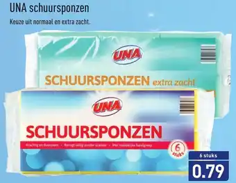 ALDI UNA schuursponzen 6 stuks aanbieding