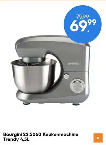 Blokker Bourgini 22.5060 Keukenmachine Trendy 4,5L aanbieding