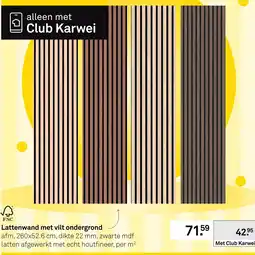 Karwei Club Karwei lattenwand met vilt ondergrond aanbieding