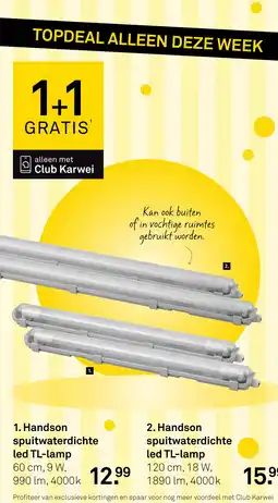 Karwei Handson spuitwaterdichte led TL-lamp aanbieding