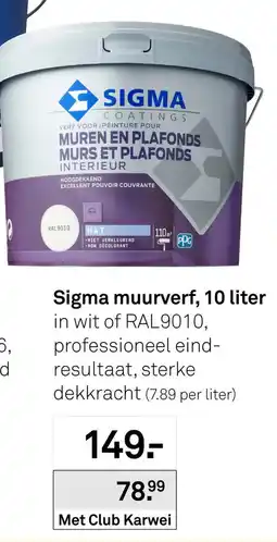 Karwei Sigma muurverf aanbieding