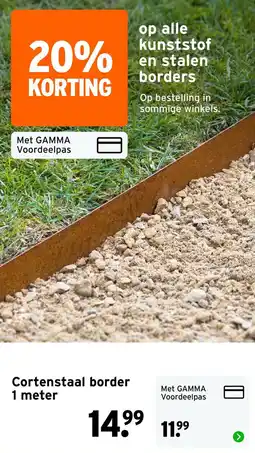 GAMMA Cortenstaal border aanbieding