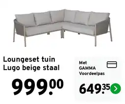 GAMMA Lugo loungeset tuin beige staal aanbieding