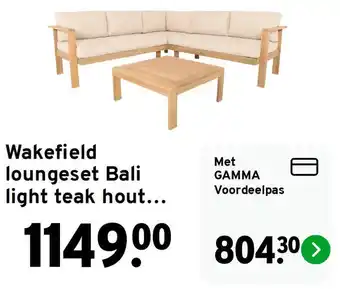 Wakefield loungeset Bali light teak hout...