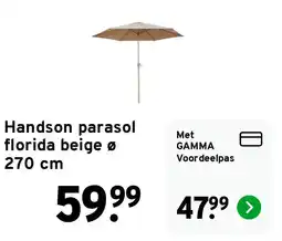 GAMMA Handson parasol florida beige aanbieding