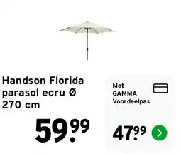 GAMMA Handson Florida parasol ecru Ø 270 cm aanbieding
