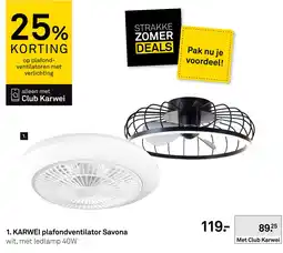 Karwei Karwei Plafondventilator Savona aanbieding