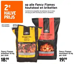 GAMMA Fancy Flames houtskool en briketten aanbieding