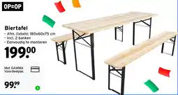 GAMMA OP=OP Biertafel aanbieding