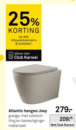 Karwei Atlantic hangwc Joey aanbieding