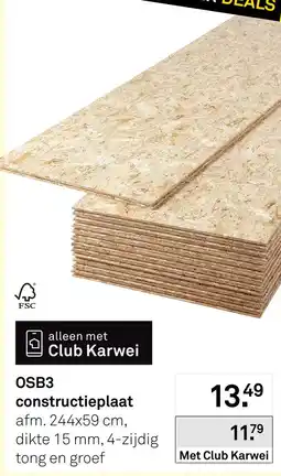 Karwei OSB3 constructieplaat aanbieding