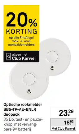 Karwei FireAngel Optische Rookmelder SB5-TP-AE-BNLR Duopack aanbieding