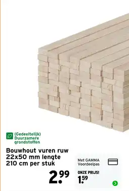 GAMMA Bouwhout Vuren Ruw aanbieding