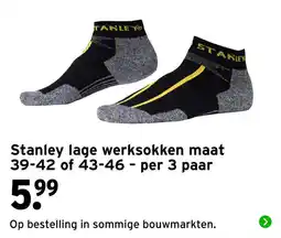 GAMMA Stanley lage werksokken aanbieding