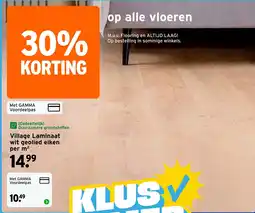 GAMMA Village Laminaat Wit Geolied Eiken aanbieding